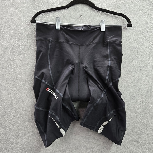 Louis Garneau Women Activewear Shorts XL Black Nylon Polyurethane Biker Logo 8" - Picture 1 of 9